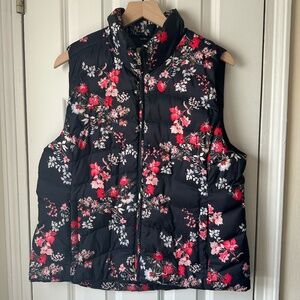 LOFT Floral Print Puffer Vest